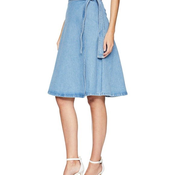 Kate Spade denim wrap midi wrap skirt in medium wash size 4 - Picture 5 of 5